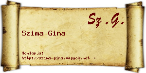 Szima Gina névjegykártya